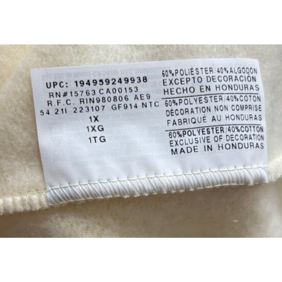 Champion Women’s Powerblend Fleece Crew Script Logo Sweatshirt 1X Natural - Picture 6 of 8